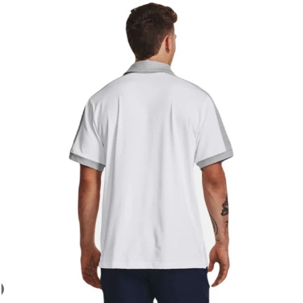 Under Armour® Men's LARGE UA Trophy Polo in White/Mod Grey - $75 - Picture 4 of 5